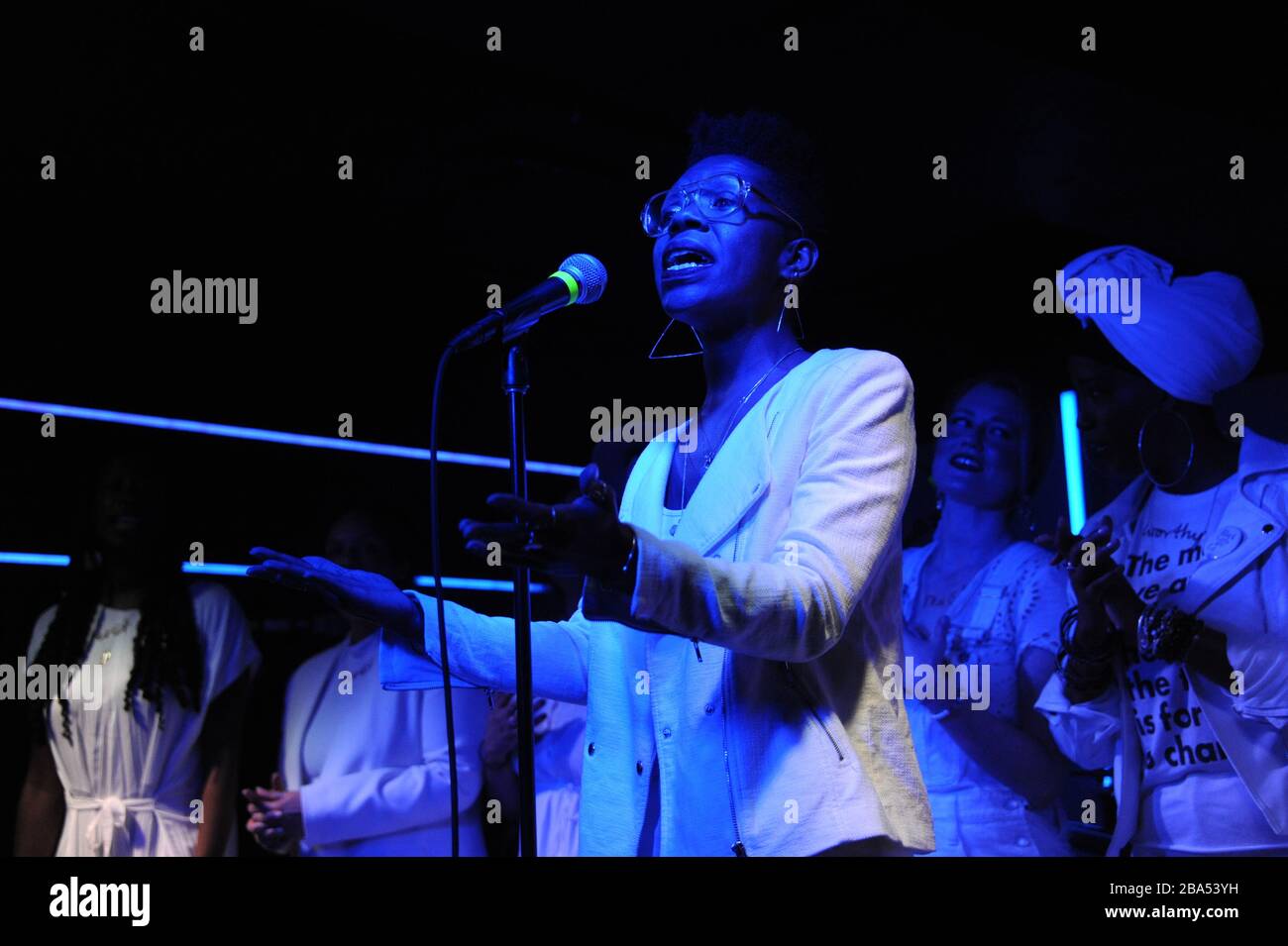La résistance Revival Chorus en direct à Brooklyn, février 2020, photo de Nadja Sayej Banque D'Images