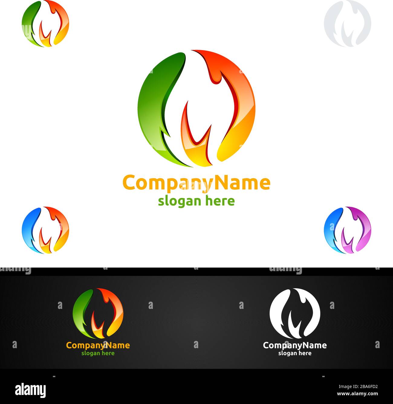 Conception du logo vectoriel Fire Flame Element Illustration de Vecteur