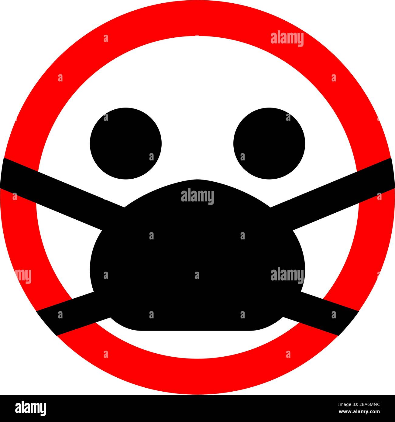 panneau d'avertissement du masque facial - icône simple Illustration de Vecteur