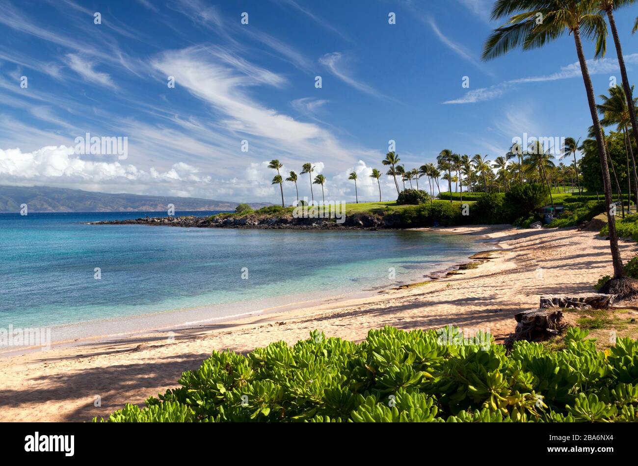 Matin à Kapalua Bay, Maui, Hawaii. Banque D'Images