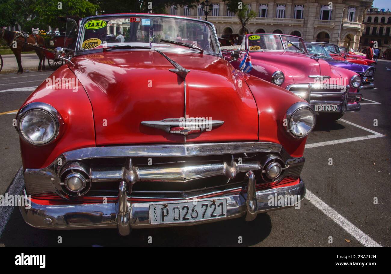 Voitures classiques à La Havane, Cuba Banque D'Images