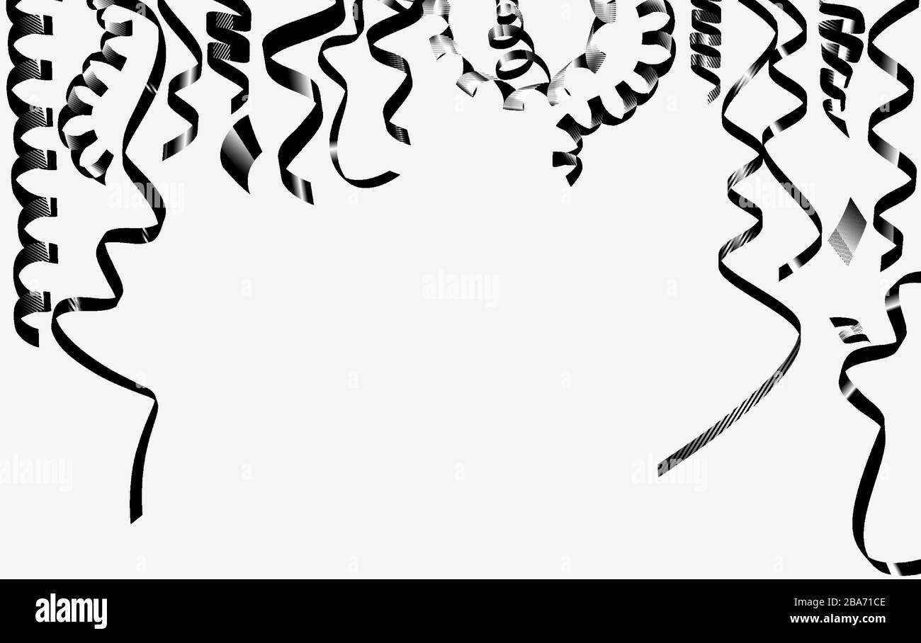 Serpantin noir isolé sur fond blanc. Bannière du vendredi noir. Pendre une serpentine différente Illustration de Vecteur