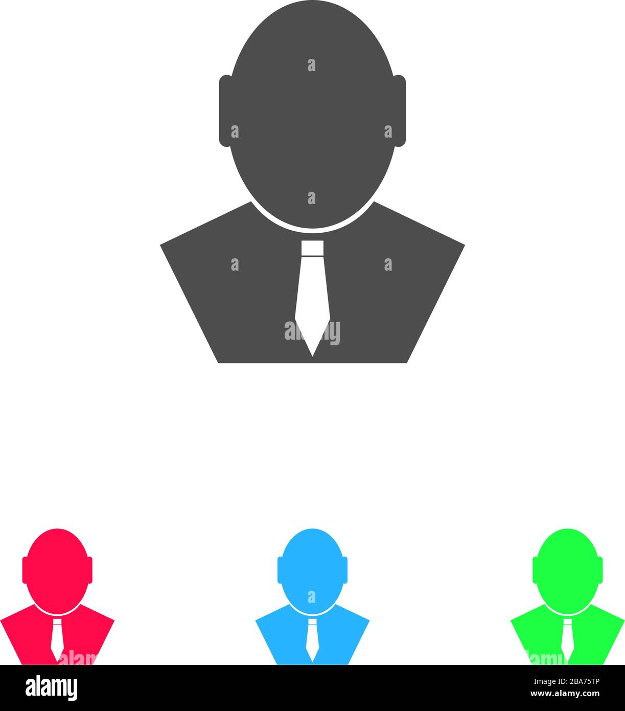 Icône homme d'affaires plat. Pictogramme de couleur sur fond blanc ...