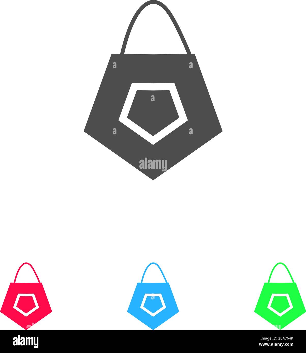 Sac icône plat. Pictogramme de couleur sur fond blanc. Symbole d ...