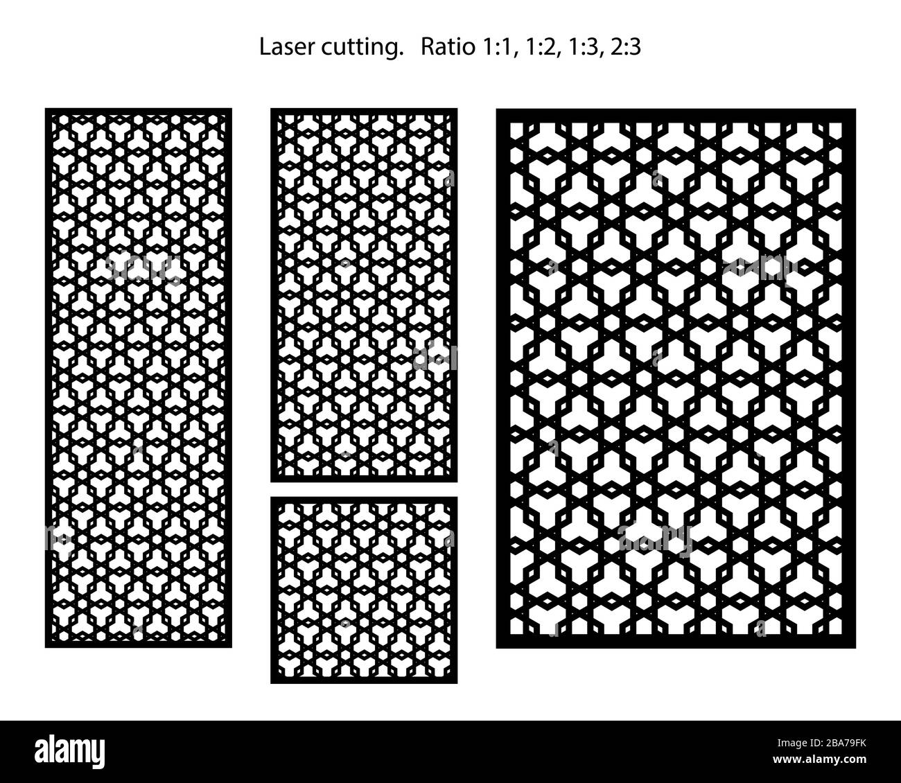 Jeu de panneaux vectoriels décoratifs pour la découpe au laser. Illustration de Vecteur Jeu de panneaux vectoriels décoratifs pour la découpe au laser. Illustration de Vecteur