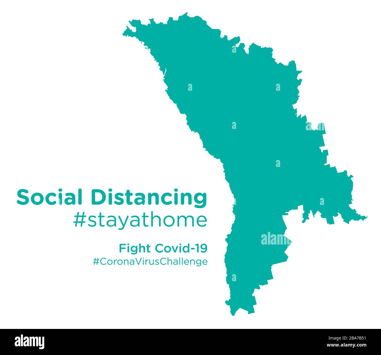 Carte de Moldavie avec étiquette de stayathome de distancement social Illustration de Vecteur