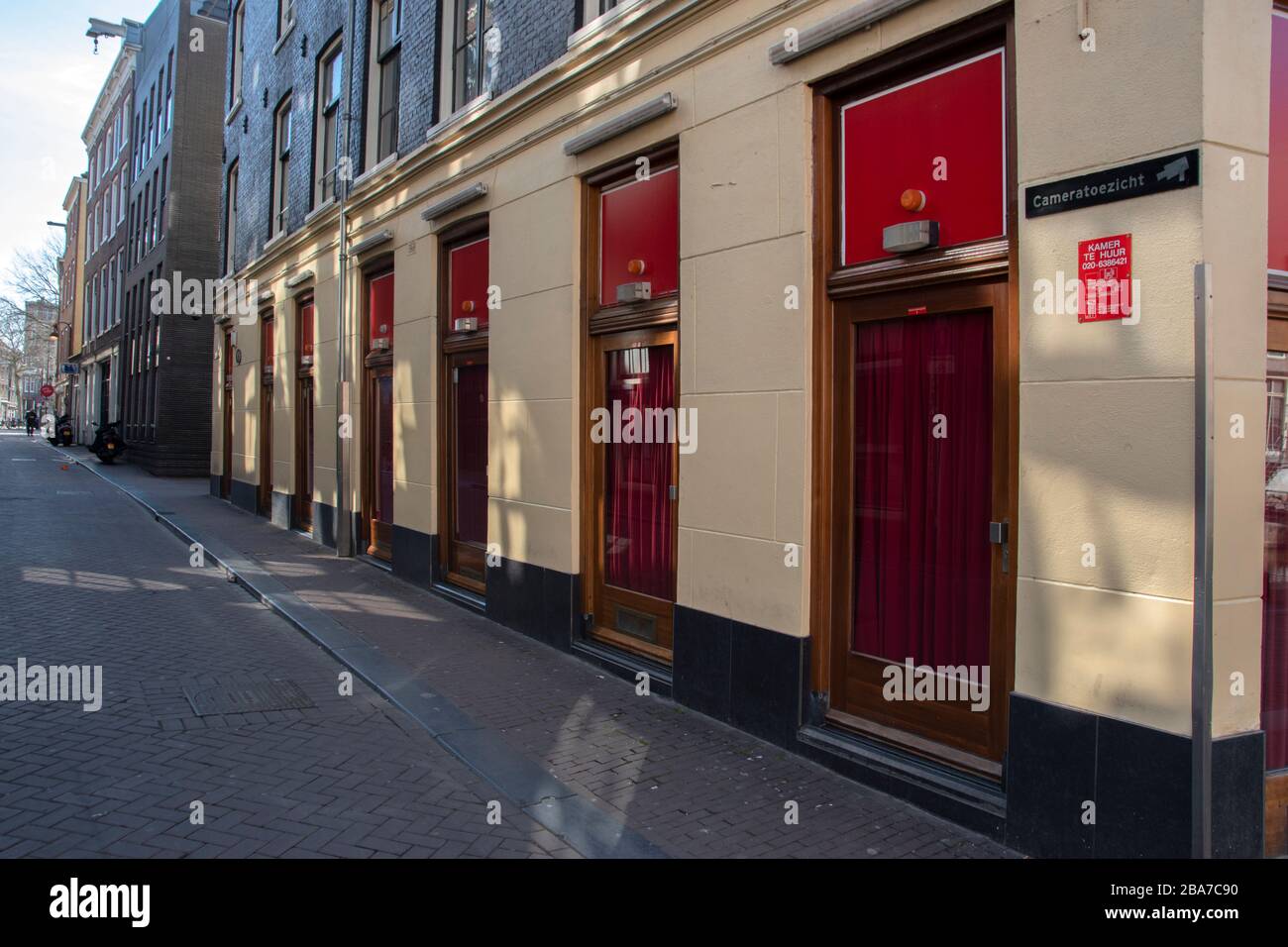 Chambres de tendon fermées au Red Light District Amsterdam Pays-Bas 2020 Banque D'Images