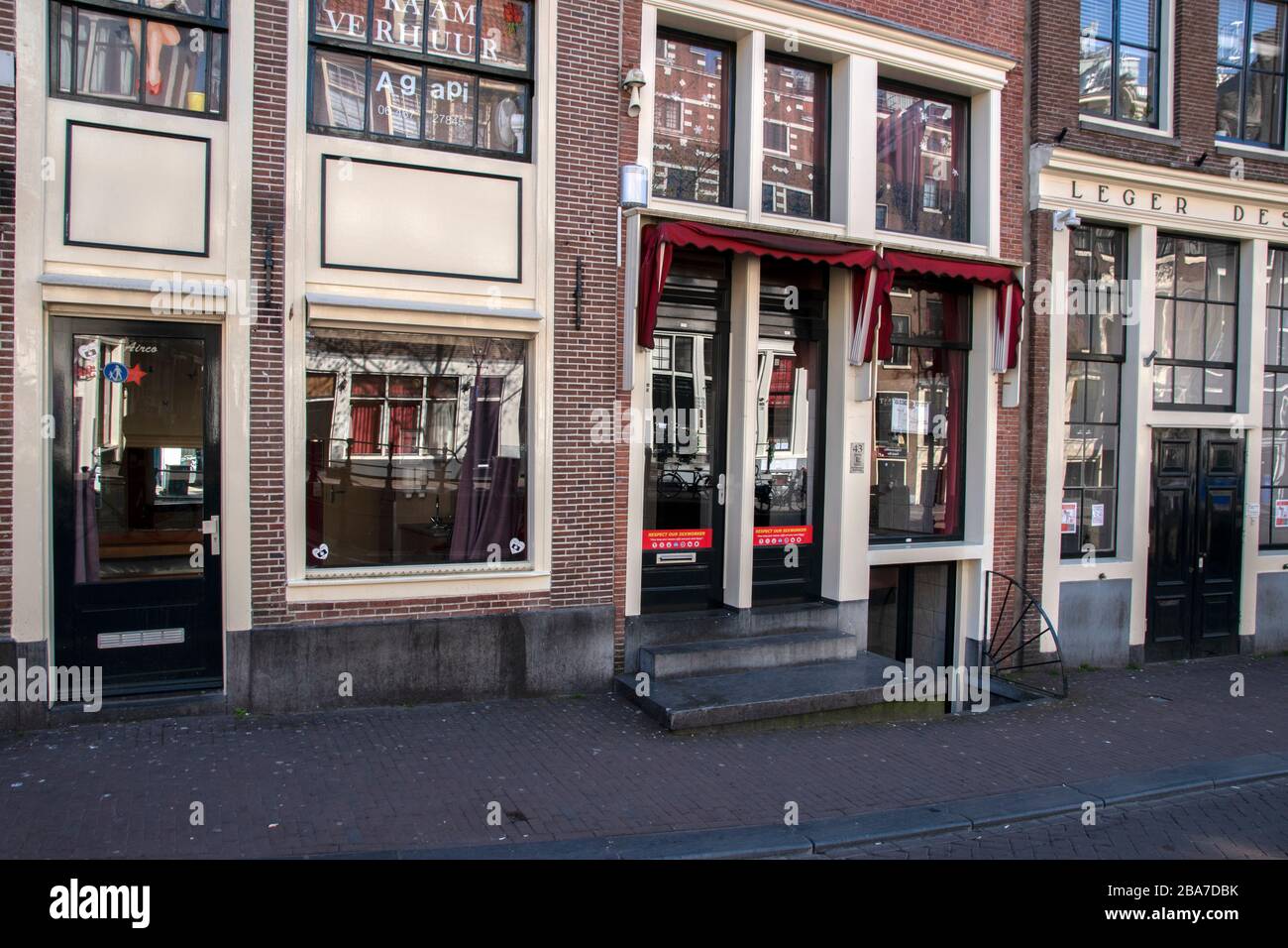 Chambres de tendon fermées au Red Light District Amsterdam Pays-Bas 2020 Banque D'Images