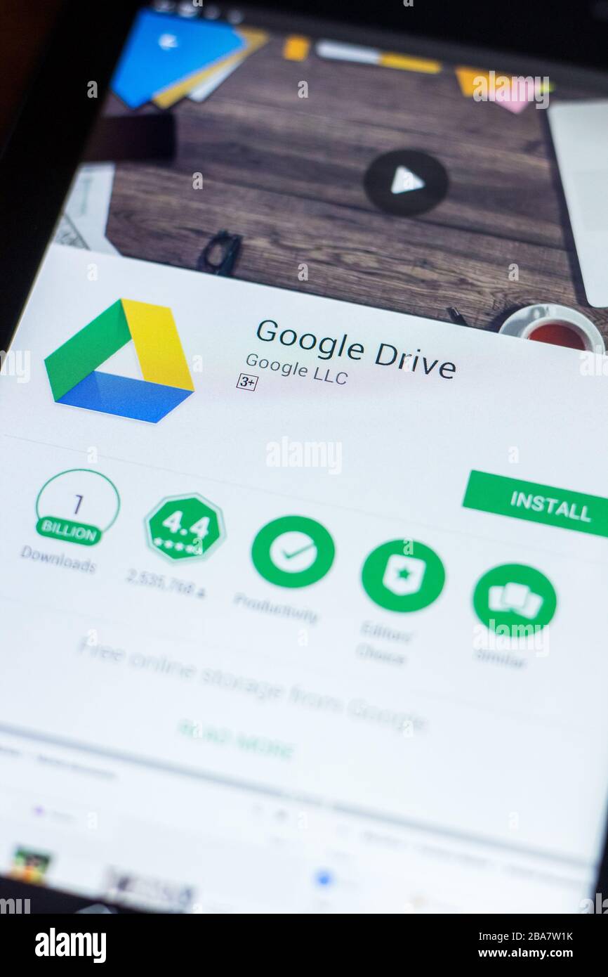 Ryazan, Russie - 21 mars 2018 - application mobile Google Drive sur l'écran d'une tablette PC Banque D'Images