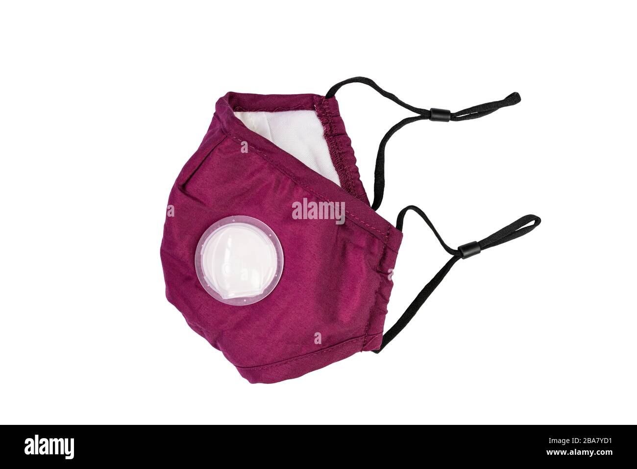 Masque anti-brouillard PM2.5 avec vanne de reniflard isolée sur fond blanc avec chemin de découpe Banque D'Images