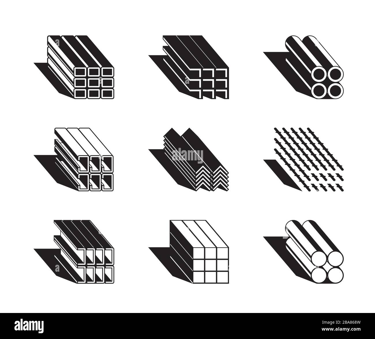 Différents profils de construction de métal – illustration vectorielle Illustration de Vecteur