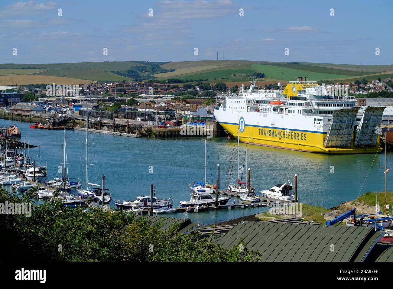 Le ferry transmanche est amarré à Newlaven, East Sussex, Royaume-Uni Banque D'Images