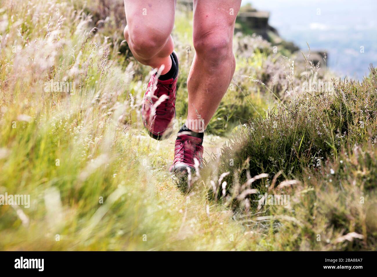 Coureur des Eston Hills près de Redcar, Angleterre du Nord-est, Royaume-Uni. 11/6/2018 Photographie : Stuart Boulton. Banque D'Images