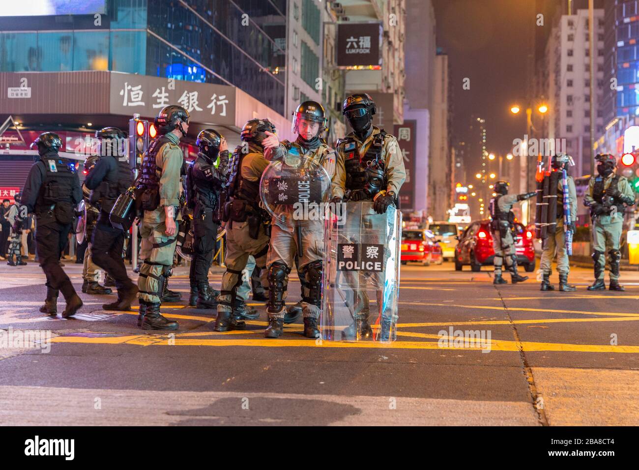 Manifestation de Hong Kong Saint-Sylvestre 2019 - Monkok & Tsim Sha Tsui 31.01.2019 Banque D'Images