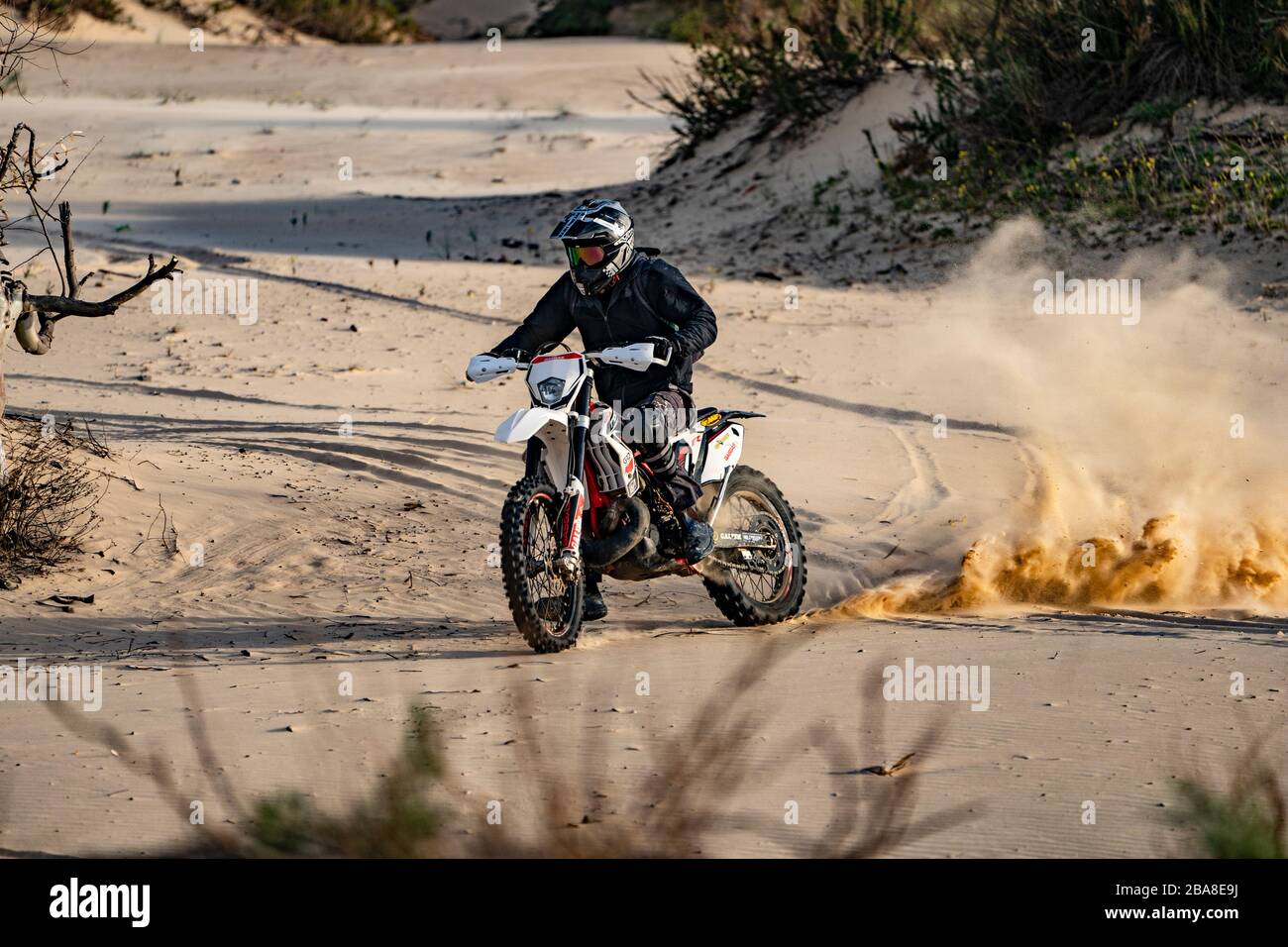 Vélo de terre sur une dune de sable Banque D'Images