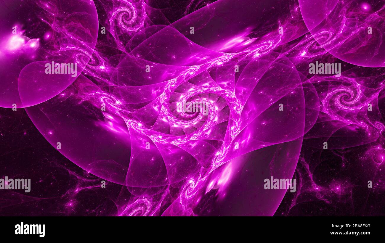 Quantum en spirale brillant violet, arrière-plan abstrait généré par ordinateur, rendu tridimensionnel Banque D'Images