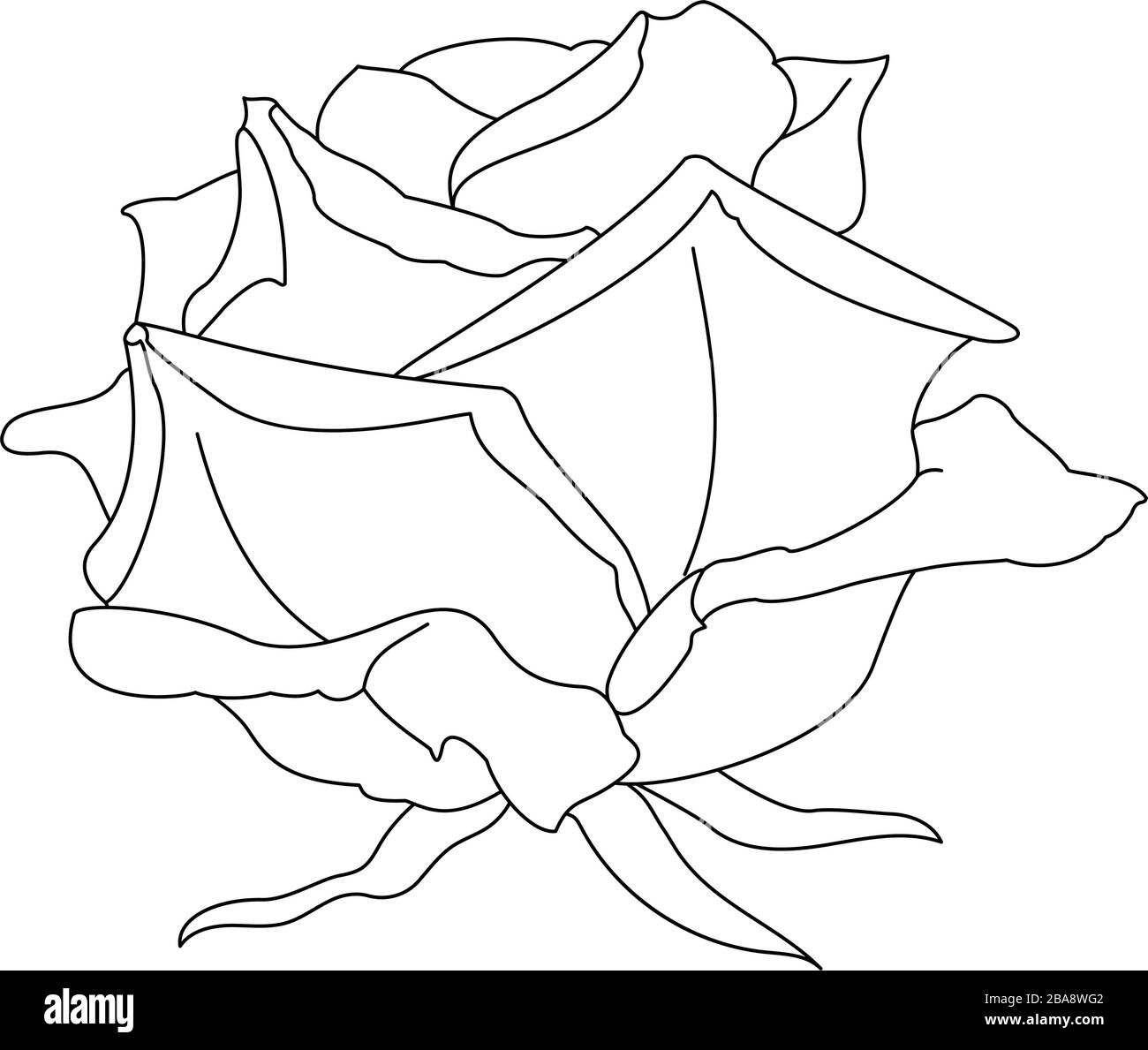 Vector Rose Fleur Clip Art Coloriage Page De Livre Image Vectorielle Stock Alamy