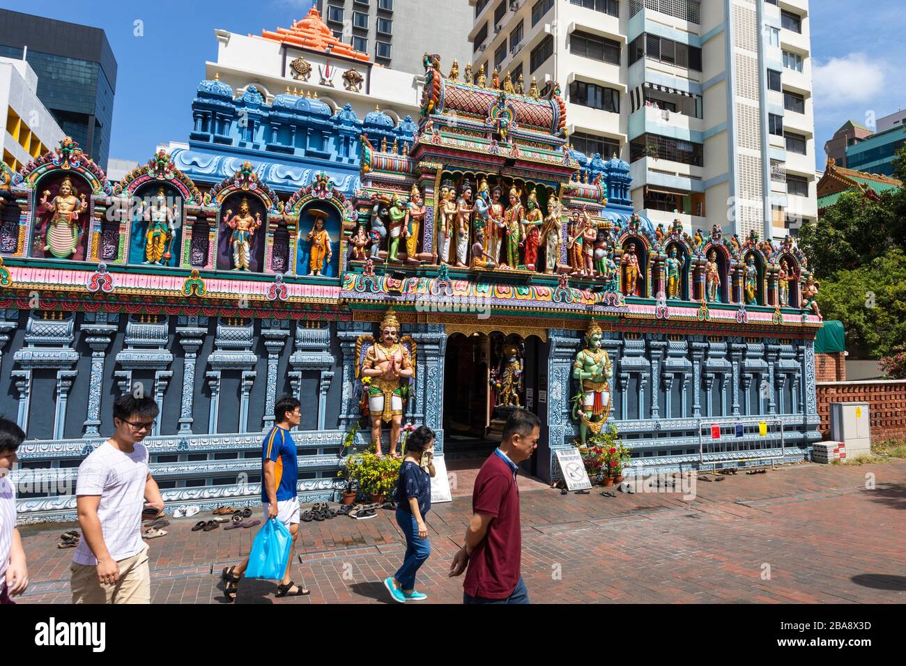 Temple Sri Krishnan, temple hindou construit en 1870, Bugis, Singapour Banque D'Images