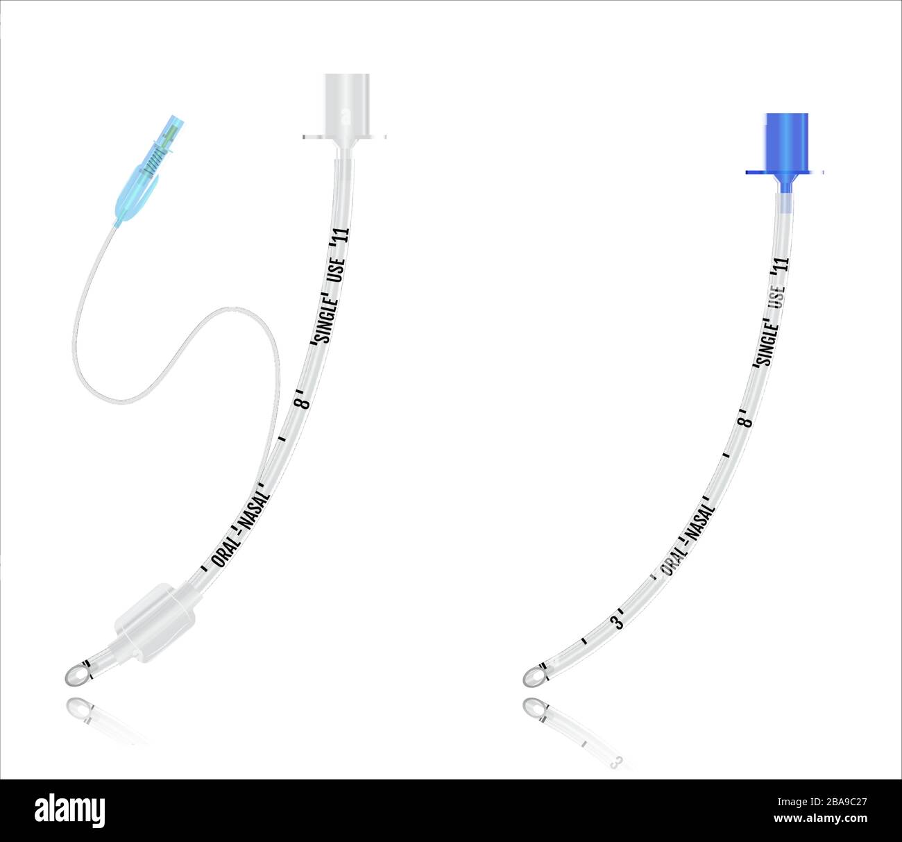 Trachéal endotrachéal intubation tube. Illustration vectorielle