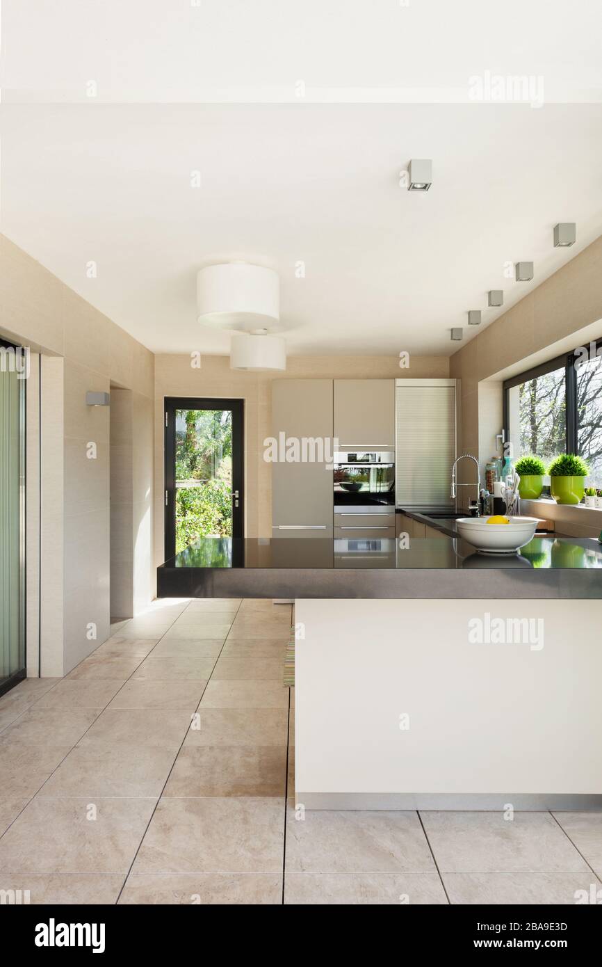 architecture, maison moderne, beaux intérieurs, cuisine Banque D'Images
