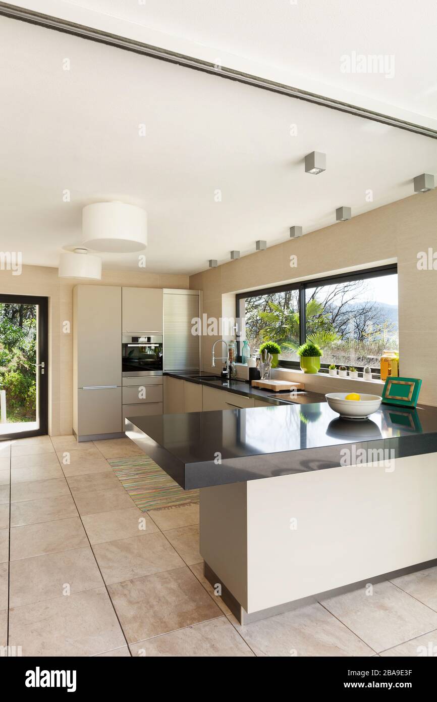 architecture, maison moderne, beaux intérieurs, cuisine Banque D'Images