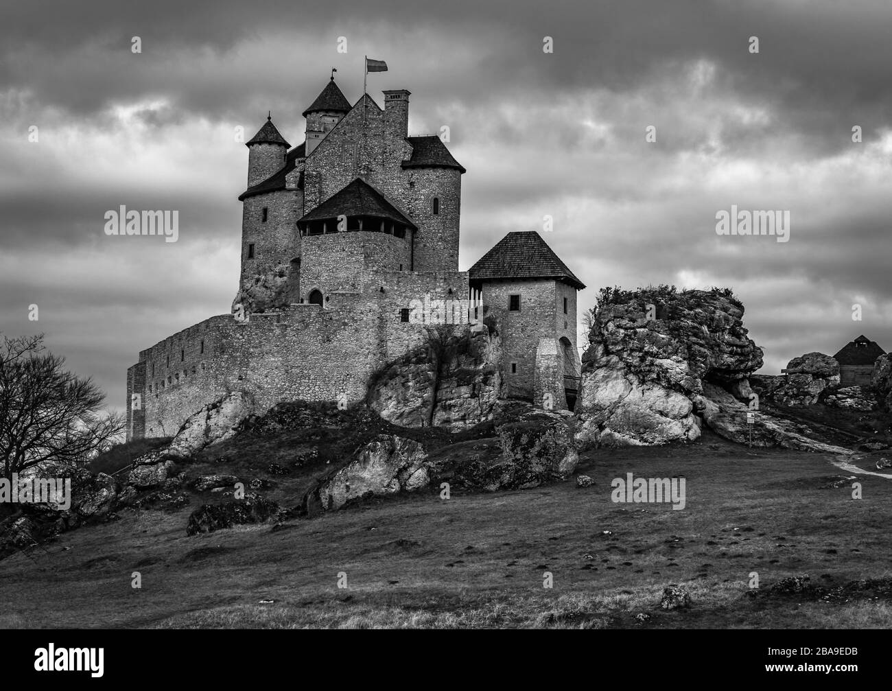 Château Royal de Bobolice. Banque D'Images