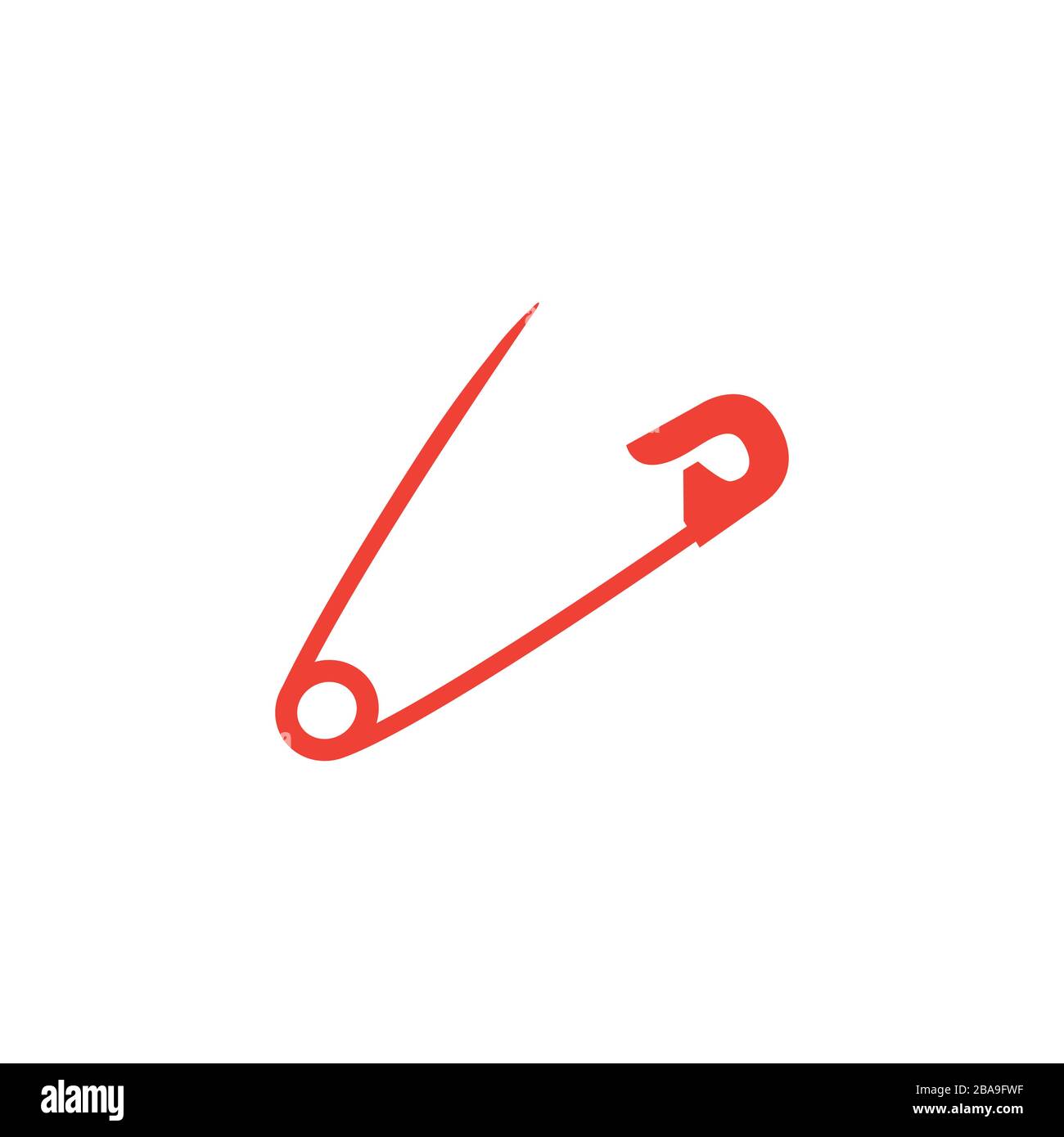 Icône Rouge De La Broche De Sécurité Sur Fond Blanc. Illustration Vectorielle De Style Plat Rouge. Illustration de Vecteur