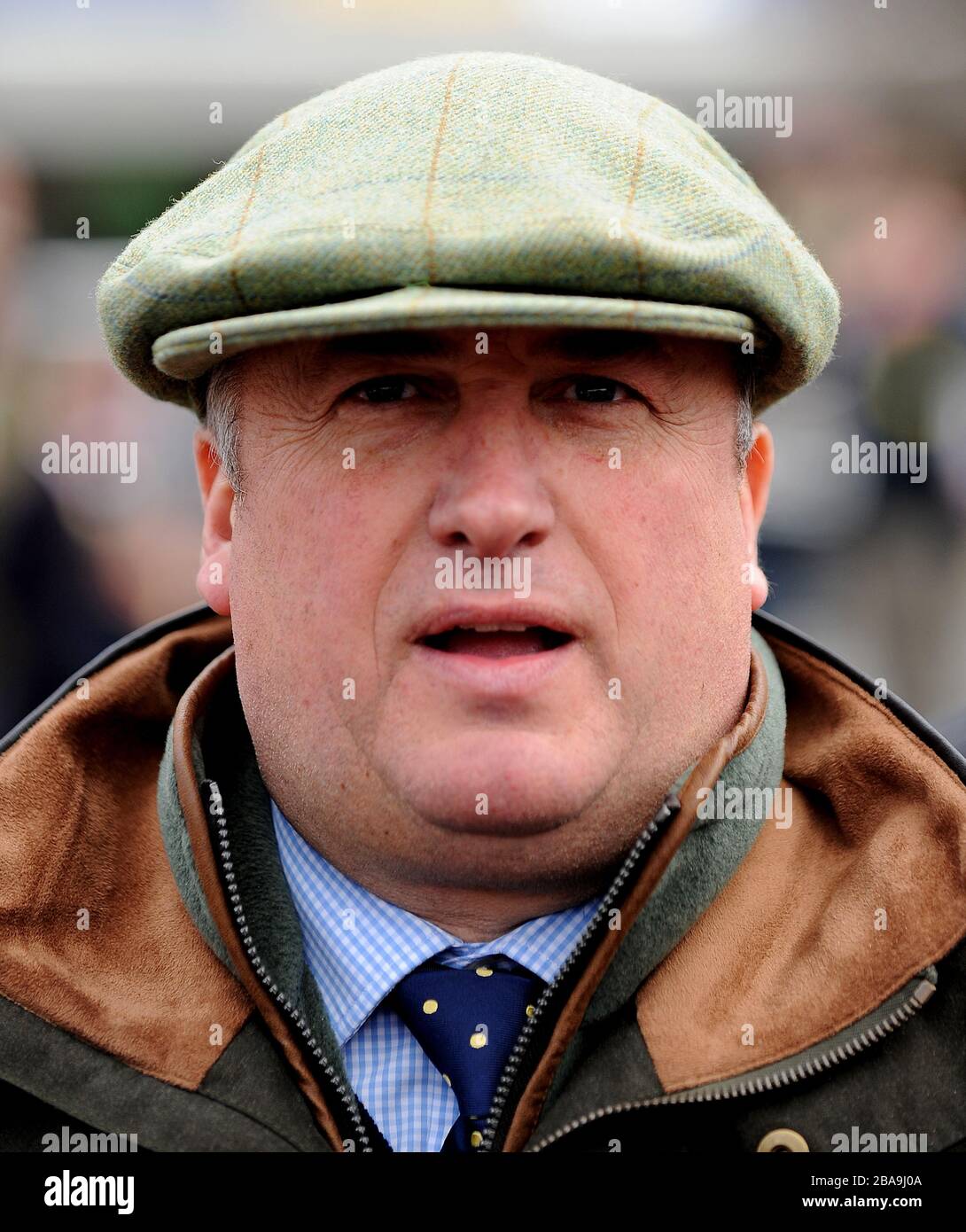 Entraîneur de cheval de course, Paul Nicholls (Pitchmanat). Banque D'Images