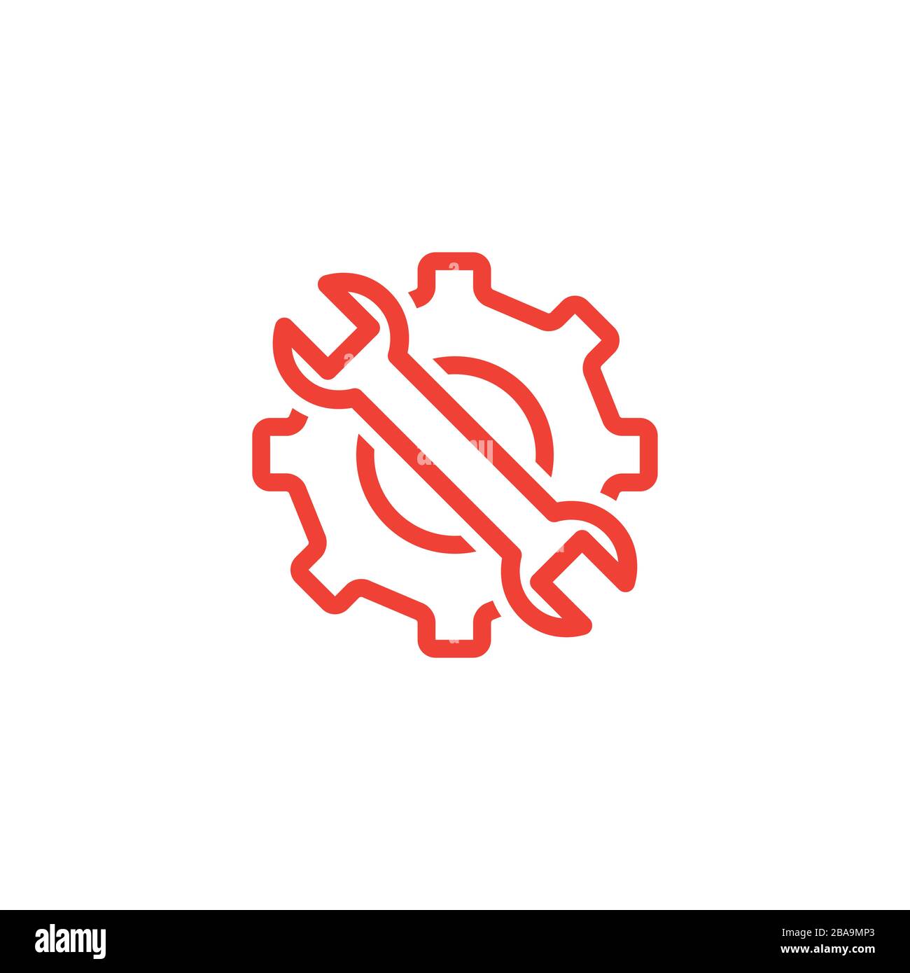 Icône De Ligne Rouge Des Outils De Service Sur Fond Blanc. Illustration ...