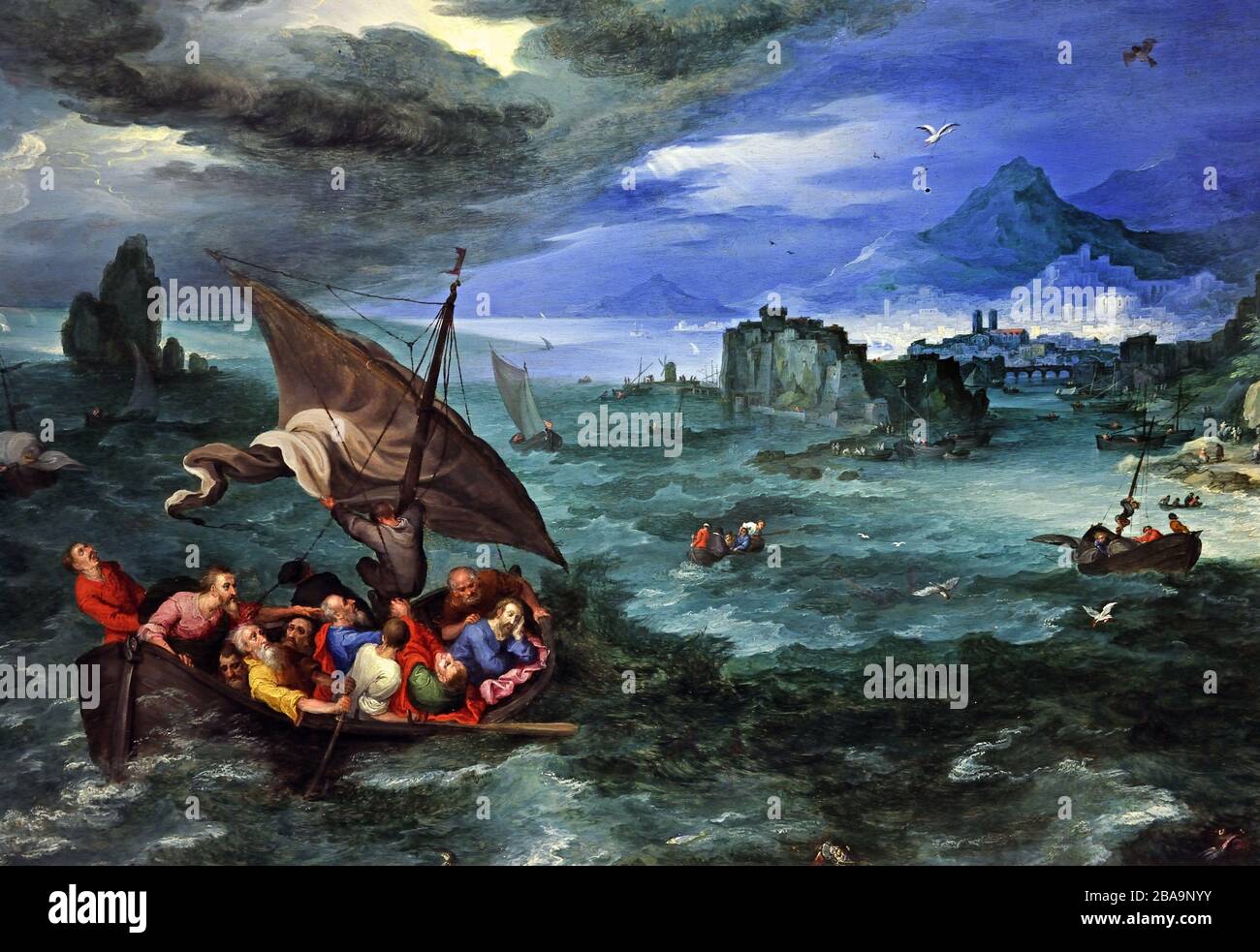 Christ dans la tempête sur la mer de Galilée 1596 par Jan Brueghel l'aîné (1568-1625) Belgique belge flamande Banque D'Images