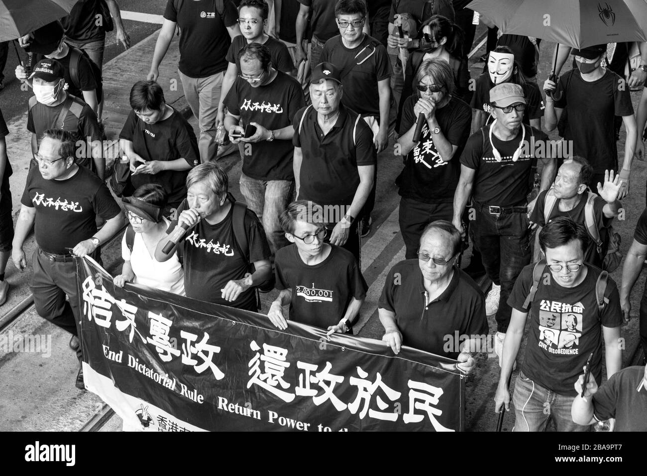 Manifestation de Hong Kong, Journée nationale 01.10.2019 Banque D'Images