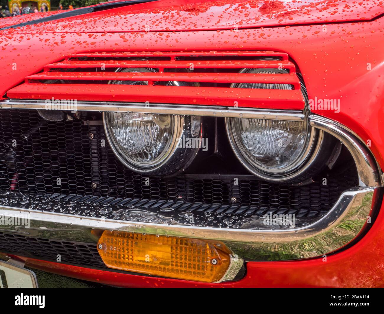 1975 Red Alfa Romeo Montreal sports car, Goodwood West Sussex UK Banque D'Images