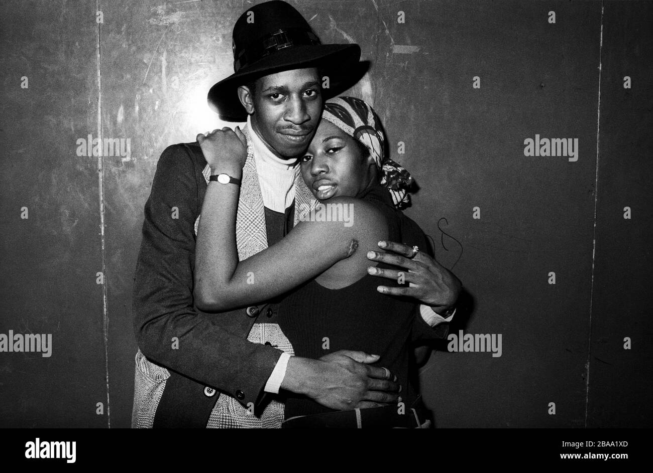 Couple à la danse de l'âme New York 1970 mode Afro-américain 1973 Banque D'Images