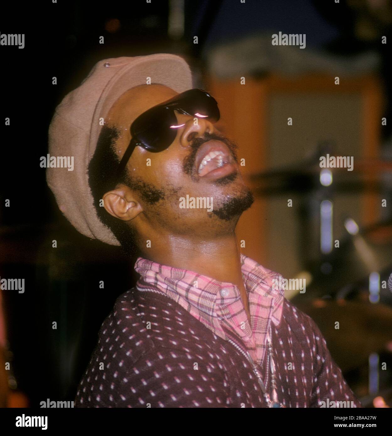 Stevie Wonder chanteur auteur de chanson multi instrumentaliste en scène New York 1973 Banque D'Images