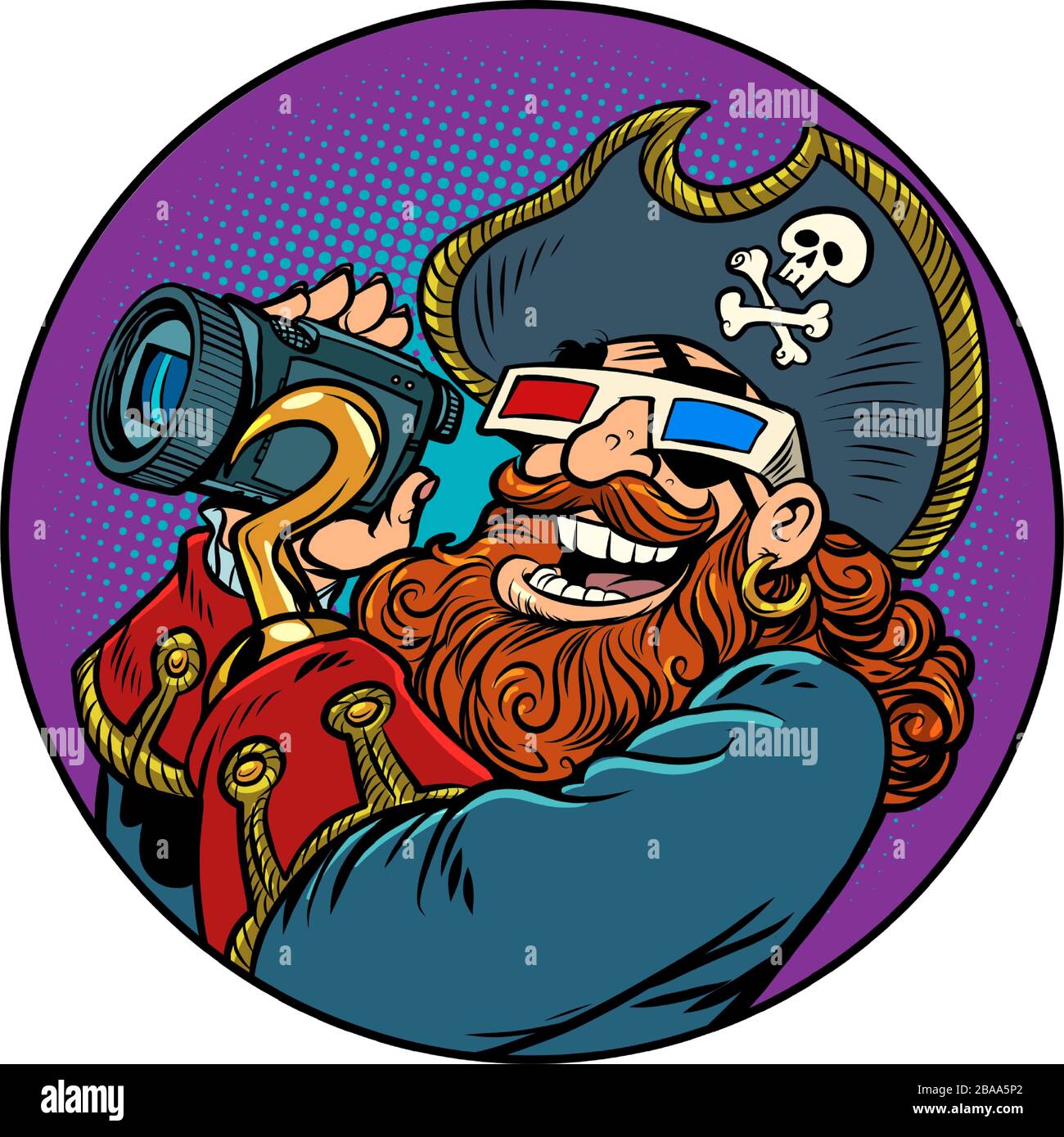 tournage de films pirates Illustration de Vecteur