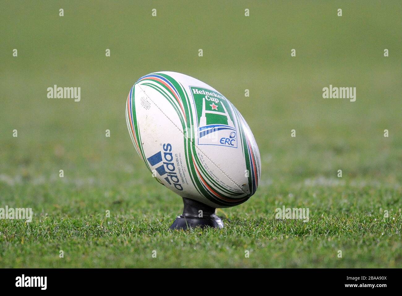 Une balle de marque Heineken Cup sur le terrain Banque D'Images