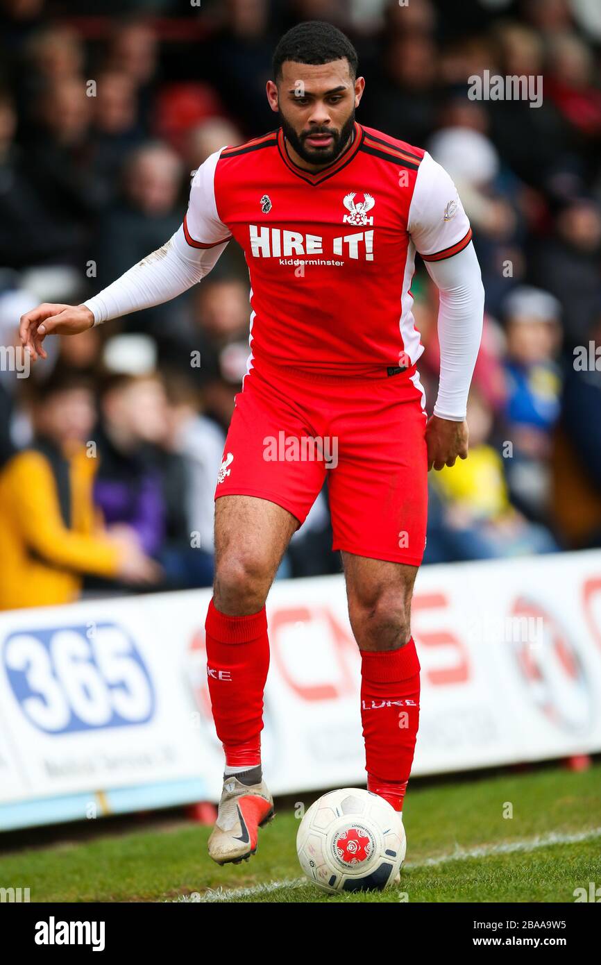 Alex Penny, de Kidderminster Harriers, pendant le match de la Ligue nationale du Nord - Groupe A - au stade Aggborough Banque D'Images