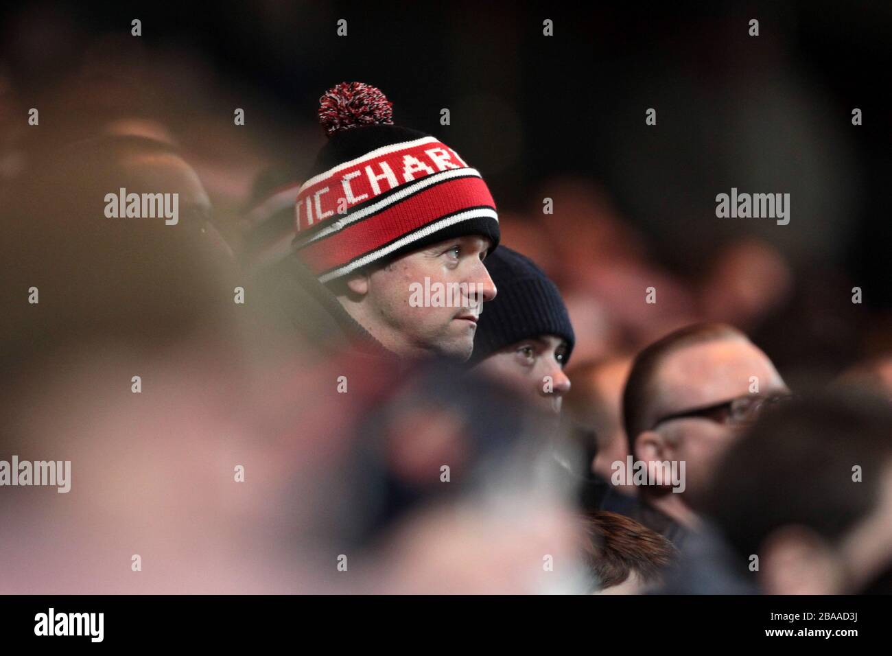 Charlton Athletic fans dans les peuplements Banque D'Images