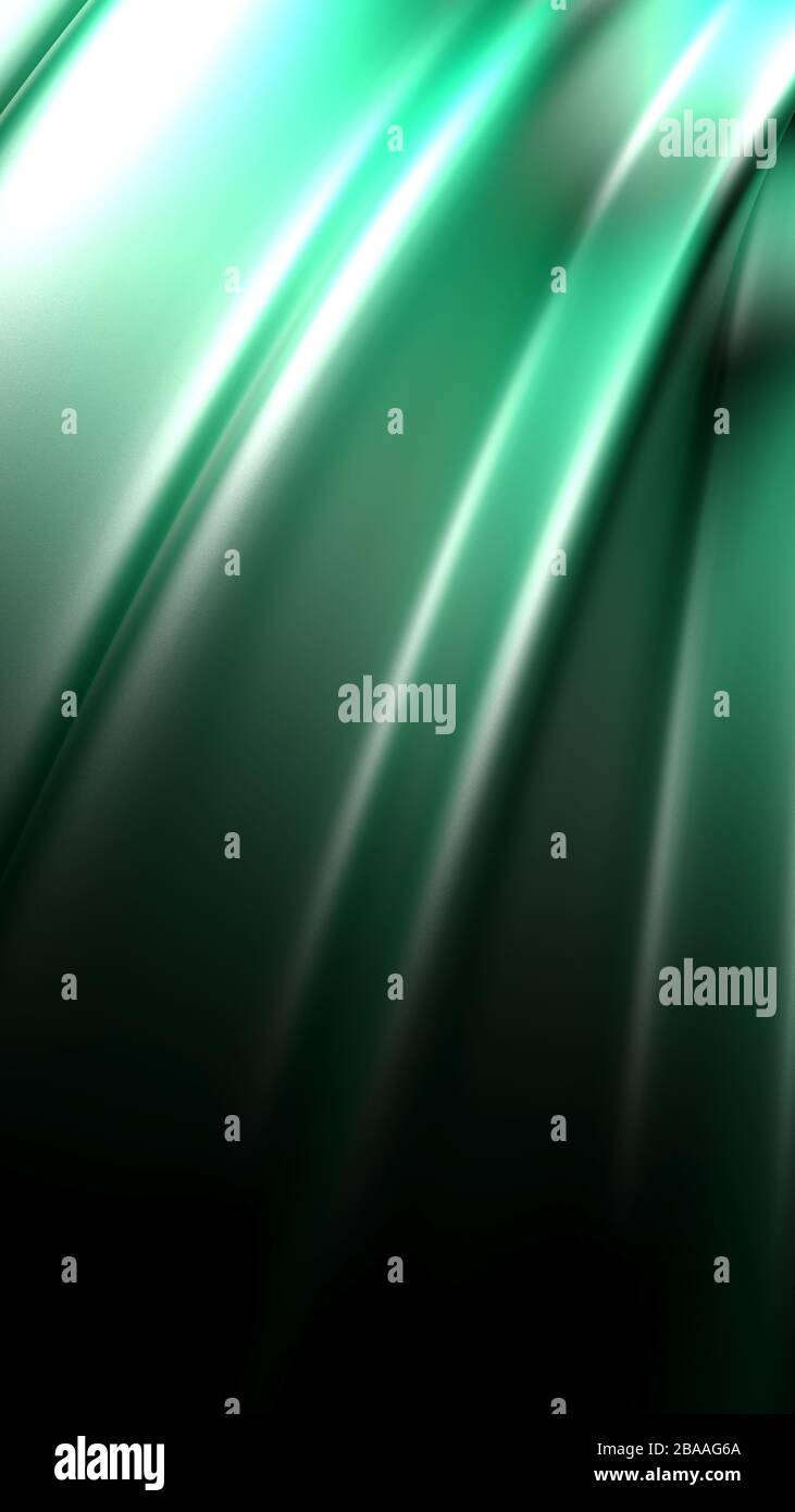 Surface ondulée verte d'arrière-plan - illustration de rendu tridimensionnelle Banque D'Images