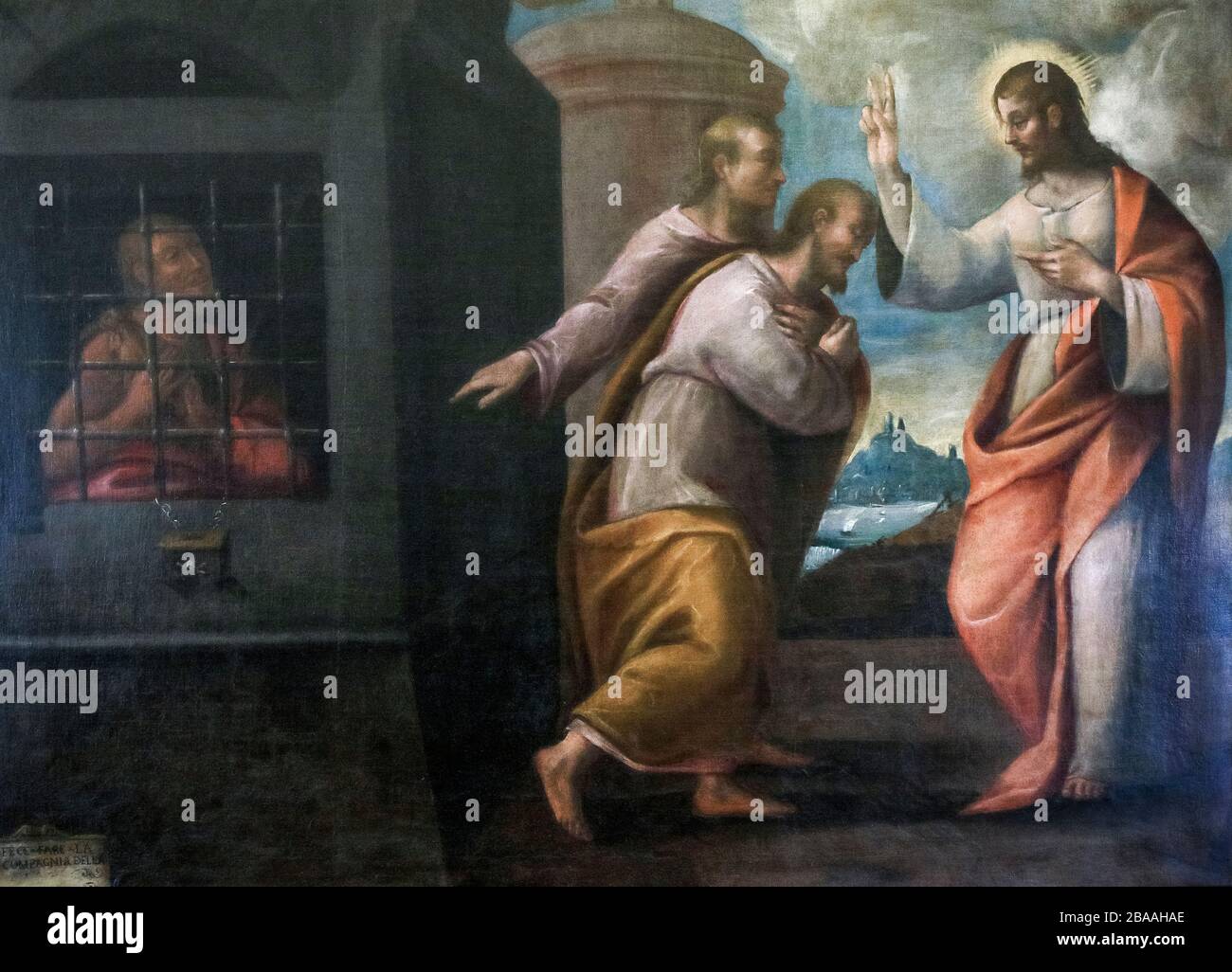 Italie - Emilie Romagne - Ravenne - Musée national - Anonymous - les disciples de Saint Jean Baptiste reconnaissent le Christ. xviie siècle Banque D'Images Italie - Emilie Romagne - Ravenne - Musée national - Anonymous - les disciples de Saint Jean Baptiste reconnaissent le Christ. xviie siècle Banque D'Images