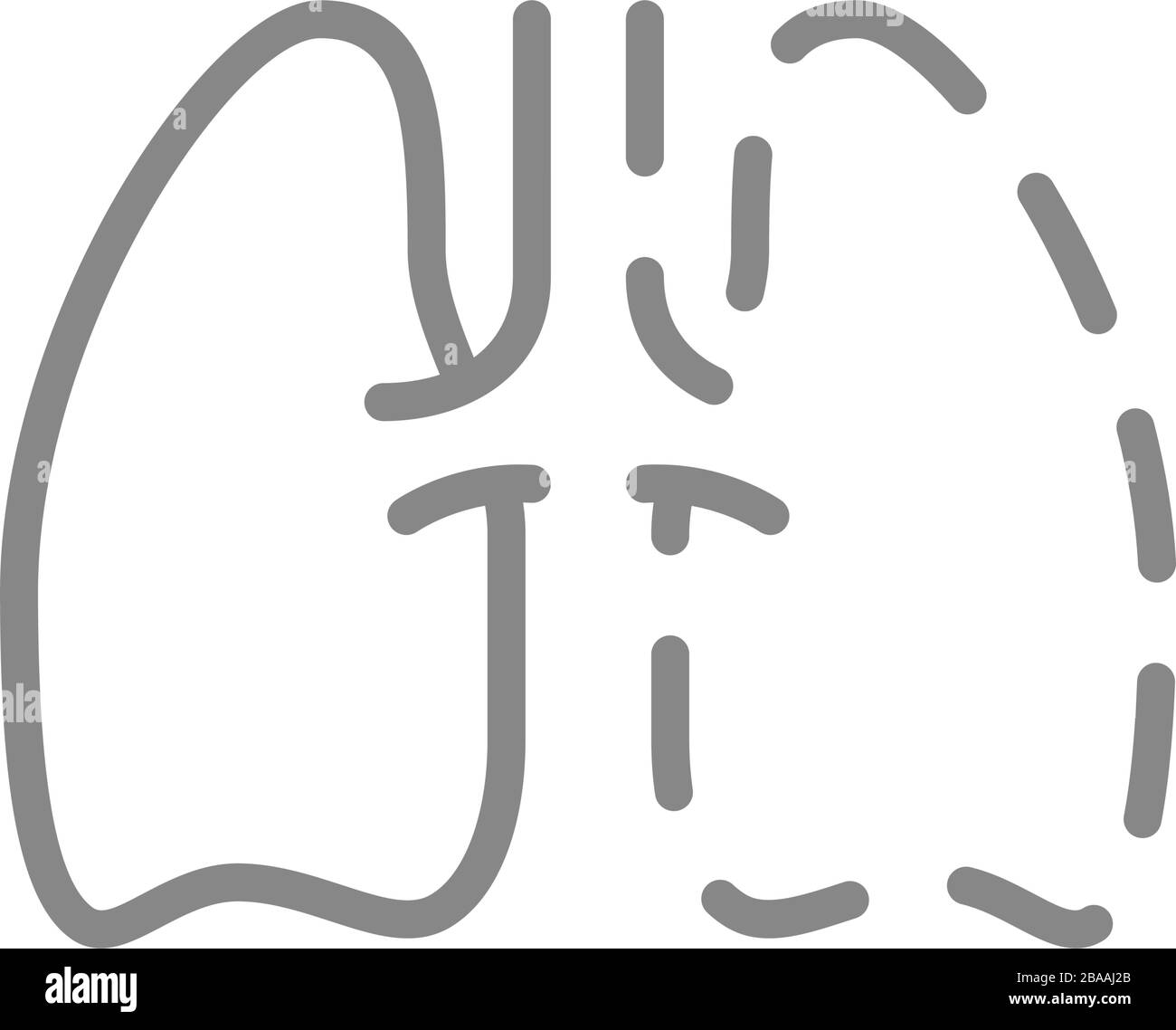 Icône de ligne d'amputation des poumons. Un poumon, symbole des maladies de l'organe interne Illustration de Vecteur