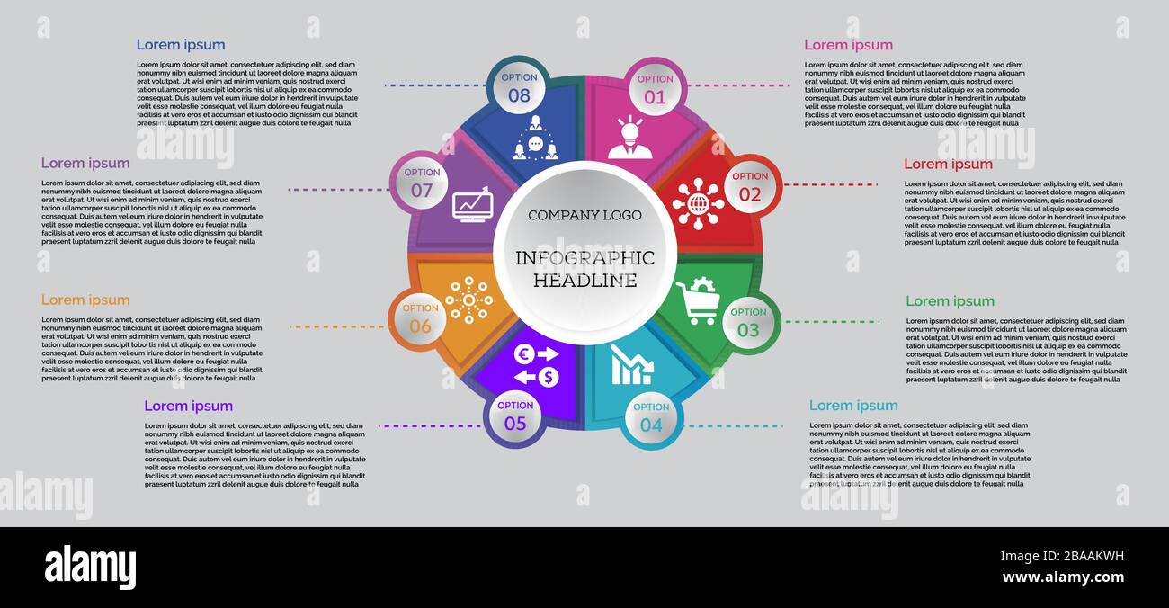 Illustration de l'infographie avec options STEP infographie colorée avec titre, éléments, créatif, formes - vecteur Illustration de Vecteur