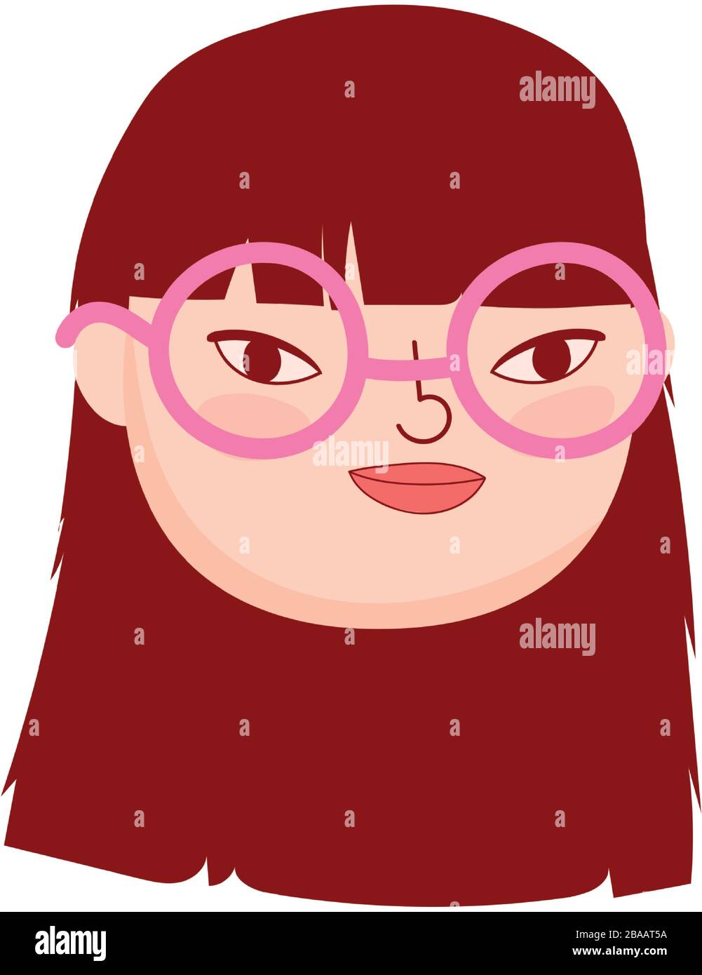 visage jeune femme avec lunettes femmes caractère isolatd icône illustration vectorielle Illustration de Vecteur