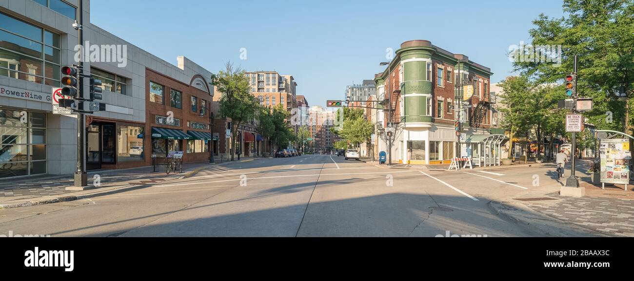 Vue sur la rue, Madison, Dane County, Wisconsin, États-Unis Banque D'Images