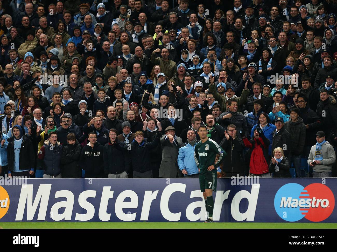 Les fans de Manchester City abusent de Cristiano Ronaldo du Real Madrid Banque D'Images