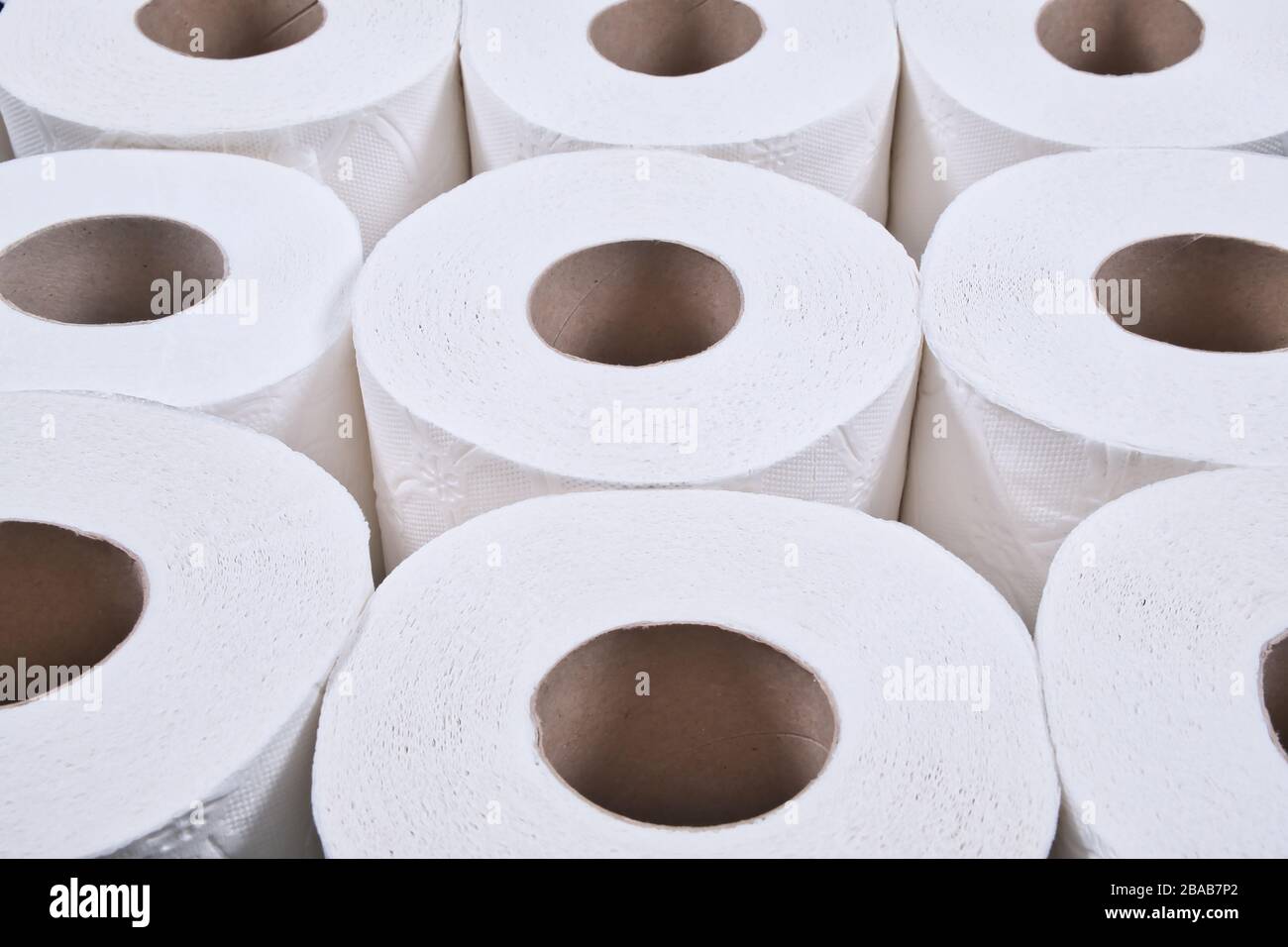 Rouleaux de papier toilette, arrière-plan de papier toilette Banque D'Images