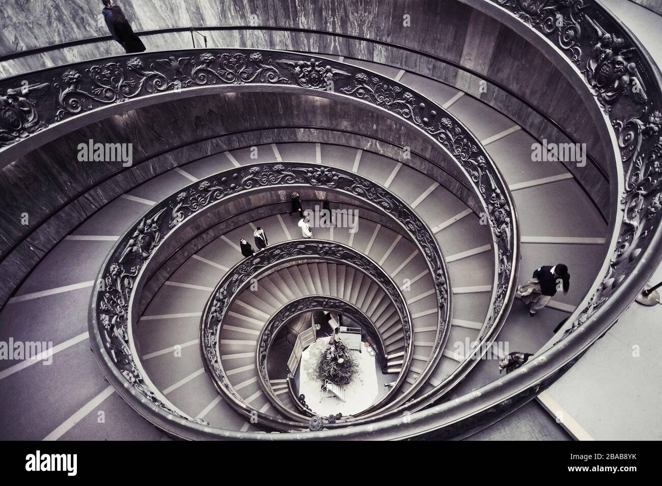 Musée du Vatican avec vue sur les escaliers Banque D'Images