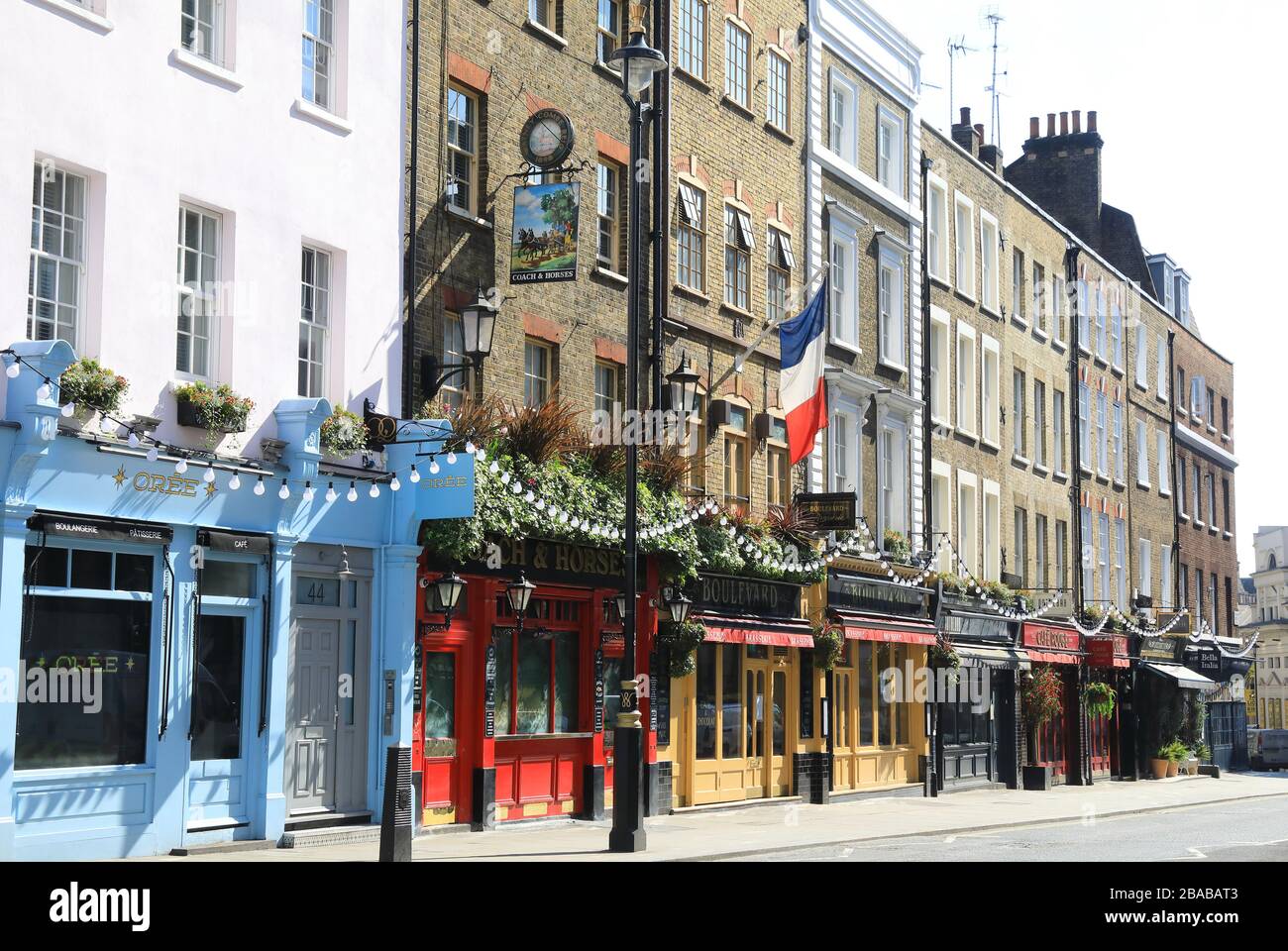 Restaurants et pubs sur Bow Street à Covent Garden fermés dans le cadre du verrouillage du coronavirus en 2020, dans le centre de Londres, au Royaume-Uni Banque D'Images
