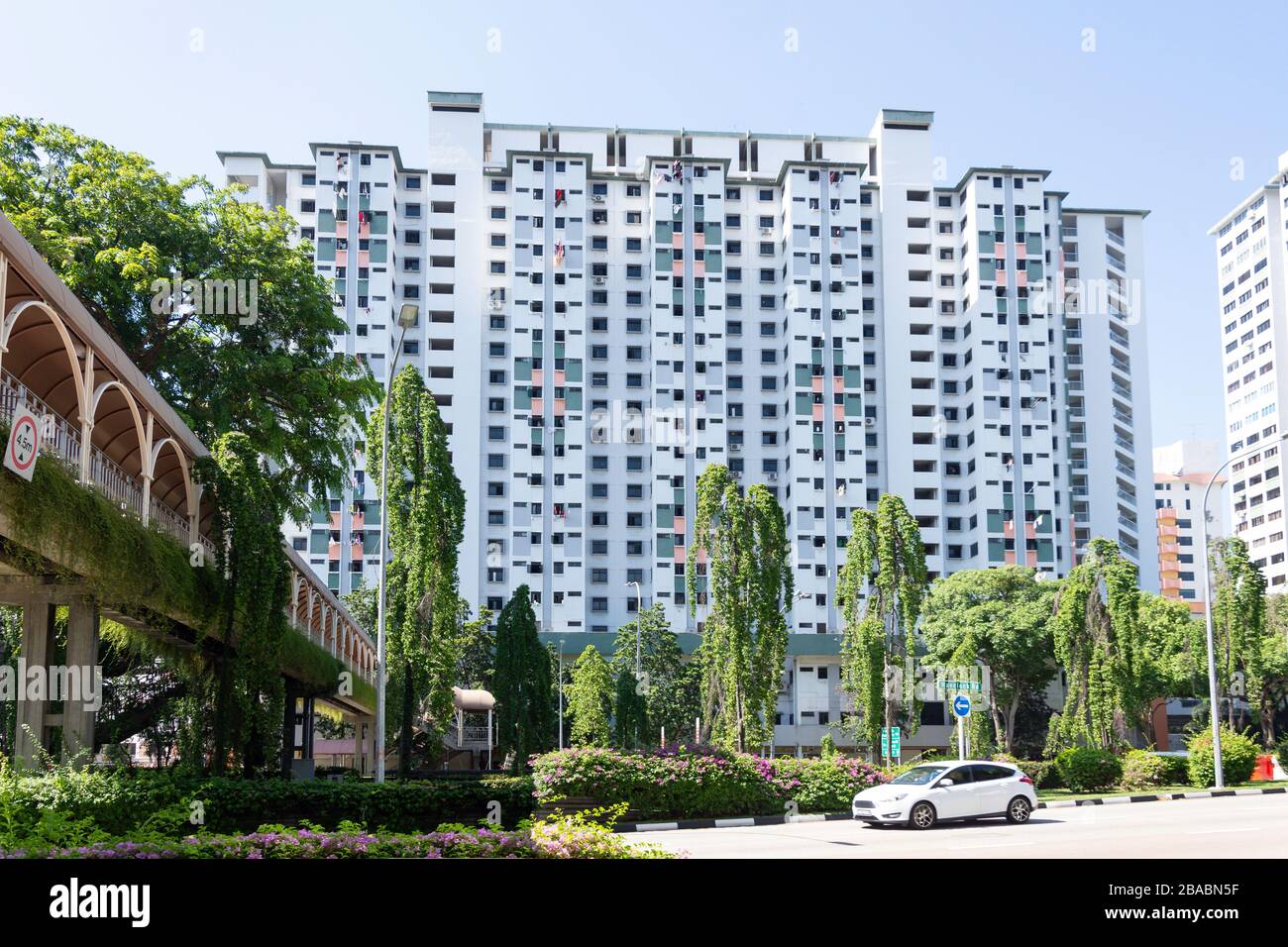 Grand immeuble d'appartements, Havelock Road, Chinatown, île de Singapour (Pulau Ujong), Singapour Banque D'Images