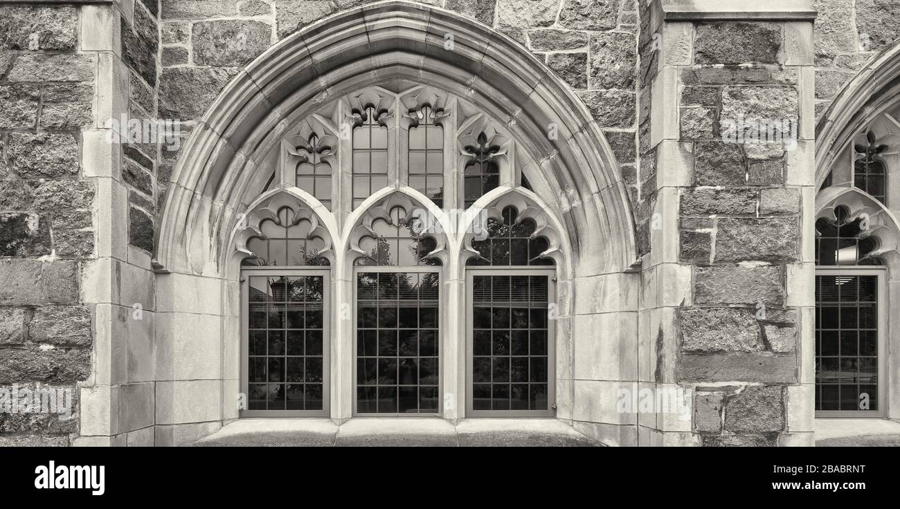 Près de la fenêtre de Boston College, Chestnut Hill, Massachusetts, Nouvelle-Angleterre, États-Unis Banque D'Images